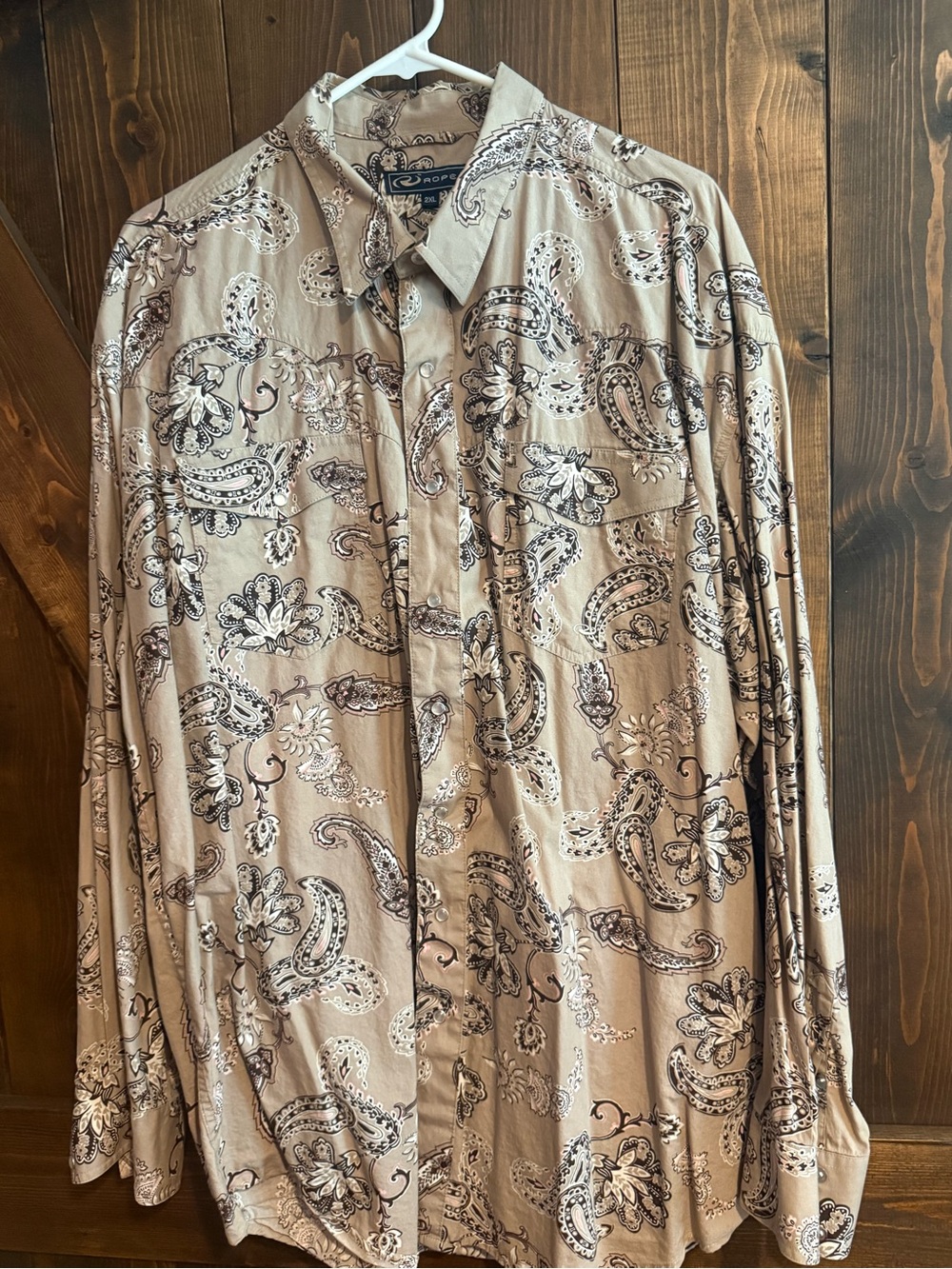 Roper Men's Paisley Print Pearl snap Long-Sleeve
